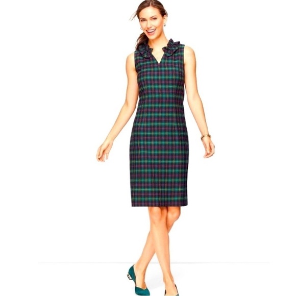 Talbots Dresses & Skirts - Talbots Tartan Plaid Knee Length Sleeveless Dress Size 12 NWT